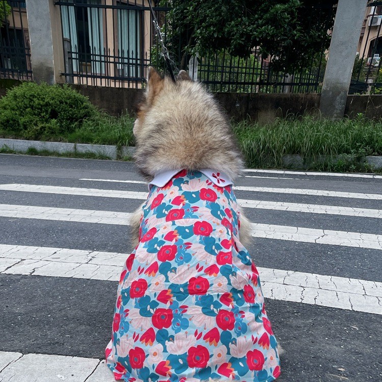 Váy hoa giản dị mùa hè áo cho chó Quần áo cho mèo Quần áo cho thú cưng Chó cỡ trung và lớn Có nhiều kích cỡ để lựa chọn Váy váy cho chó Chó săn vàng Chó Siberia Chó Alaska