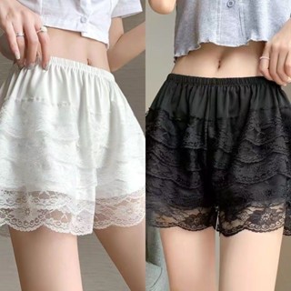 Gothic Lớp Ren Quần An Toàn Quần Short Nữ Mùa Hè Mỏng Chống Nhẹ Quần Váy JK Bí Ngô Quần Legging Rời Mặc Quần Short Nhà