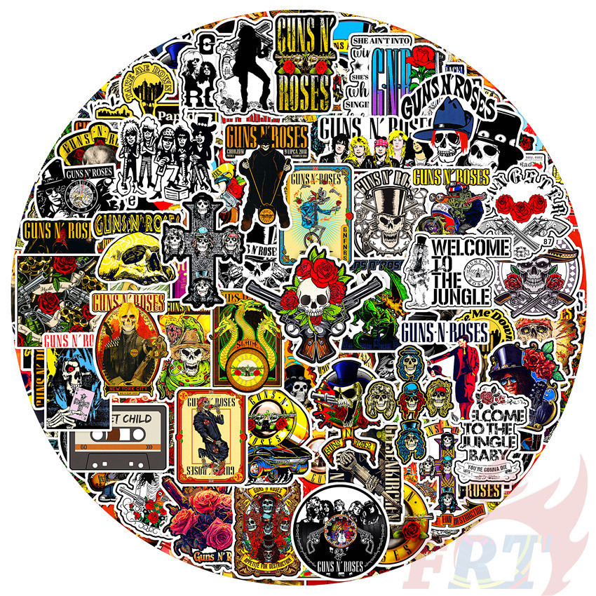 100 Cái / bộ ❤ Ban nhạc Rock. Nhãn dán thủ công Nhật ký Mini Guns N 'Roses Q-2 ❤ Nhãn dán đề can tra
