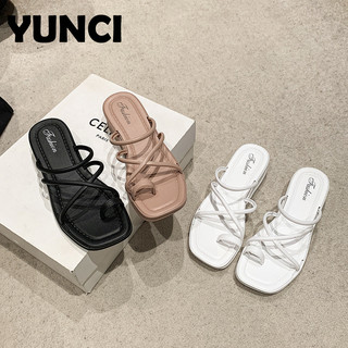 YUNCI dép đế cao dép sandal nữ dép quai ngang Độ bền cao Năng động Điều chỉnh được Êm ái FPL2430RSE 20Z240516