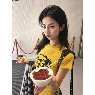 TIANLEYU áo phông áo thun nữ croptop baby tee Fashion Fashion Trendy Korean WTX2450U0J 20Z240517