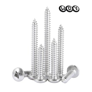  Ốc vít tự khai thác đầu tròn bằng thép không gỉ 304 vít gỗ vít đầu chảo rãnh chéo M1M2M2.6M3M4M5M6M8
