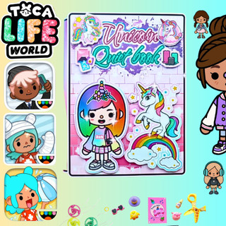 búp bê bằng giấy ngôi nhà búp bê thủ công tocaboca Unicorn House In Quiet Book.