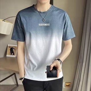 Áo thun mùa hè nam tay ngắn 2024 Phong cách mới Gradient dạo phố dáng rộng dành cho nam nửa tay phù hợp