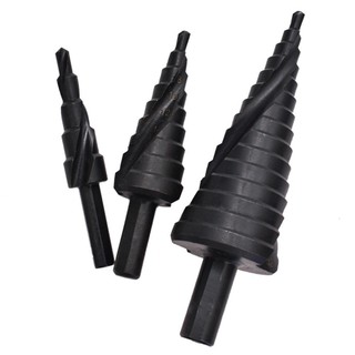 Hss bước mũi khoan bộ titan phủ chùa thẳng rãnh bước nón mũi khoan dụng cụ điện gỗ kim loại lỗ cắt