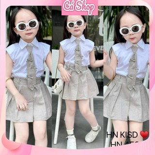 Set bộ học sinh cà vạt HN456 kèm chân váy cho bé gái