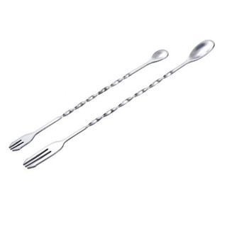 Thìa bar pha chế inox 2 đầu - bar spoon 32cm hoặc 26cm - thìa bar 26cm - thìa bar 32cm - thìa khuấy cafe