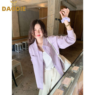 Daodiehonypove Áo Sơ Mi Dài Tay Denim Phong Cách Mới Nữ Mũ Phong Cách Hàn Quốc