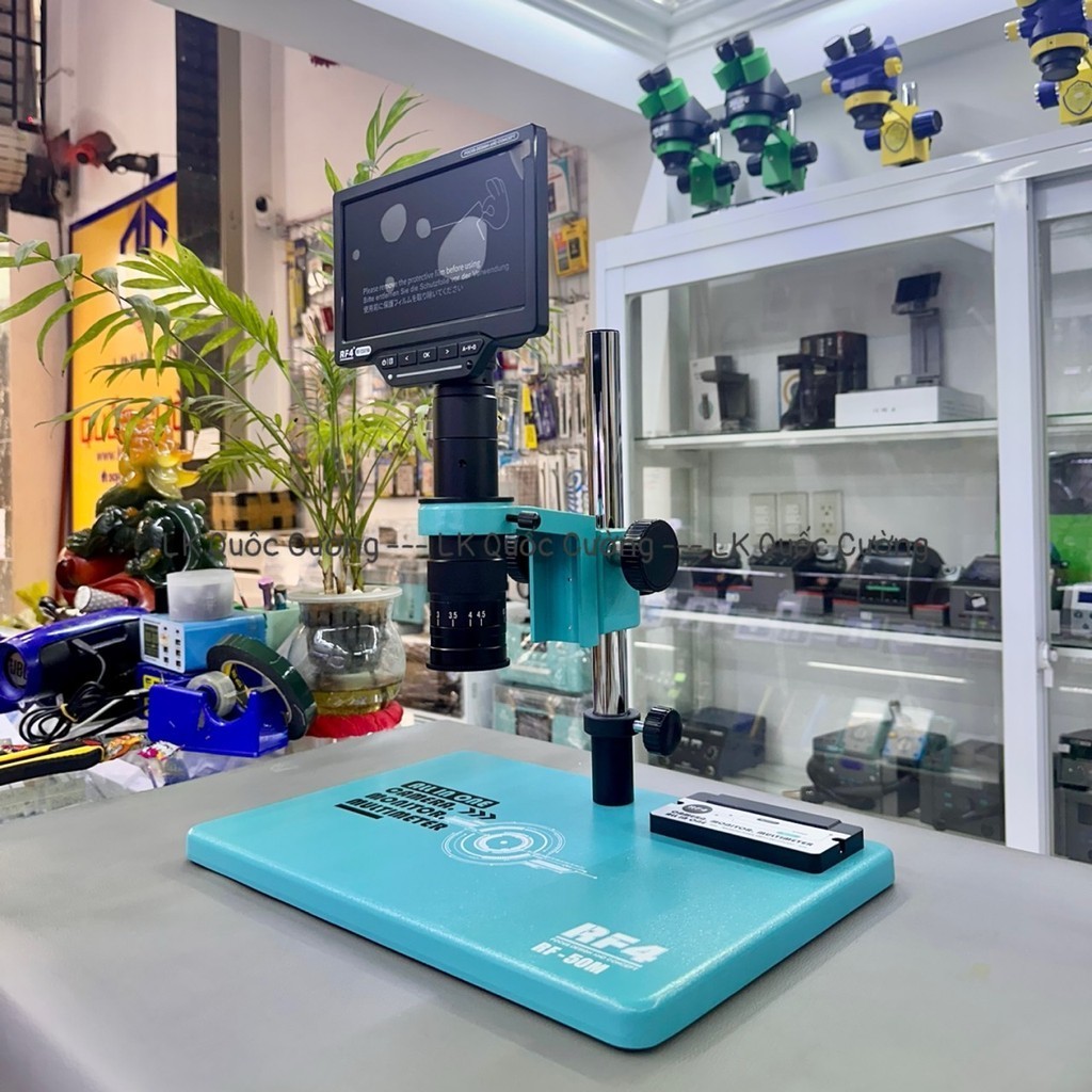 Kính Hiển Vi RF4 RF-50M Kèm Màn Hình 7 Inch Phóng Đại 7-50X Tích Hợp Multimeter Sửa Chữa PCB