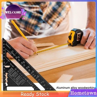 Thước tam giác 7 inch Thước đo hệ mét nhôm Gỗ thử vuông