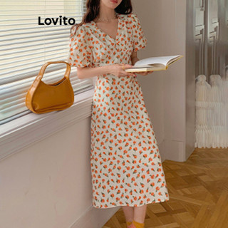 Đầm Lovito họa tiết hoa nhí phong cách lãng mạn dành cho nữ LNE51355
