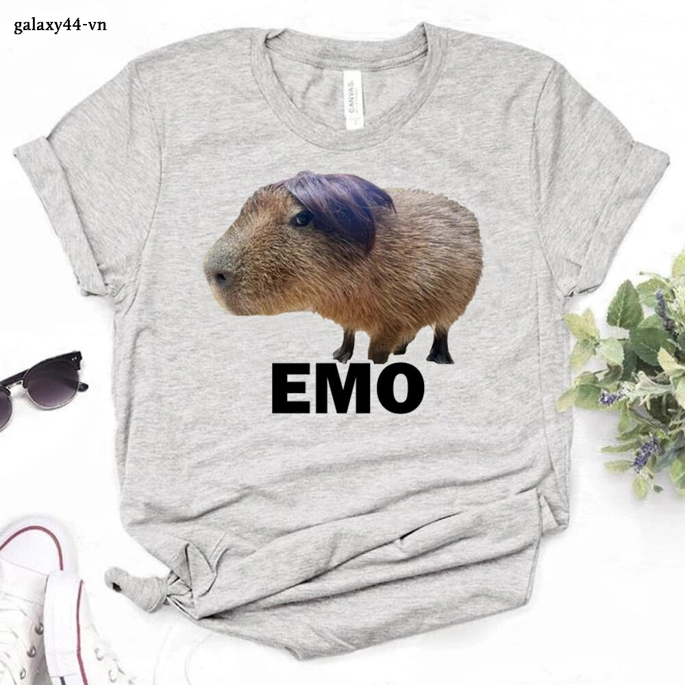 Ruiche Emo capybara Áo sơ mi nữ Anime in họa tiết 2000s