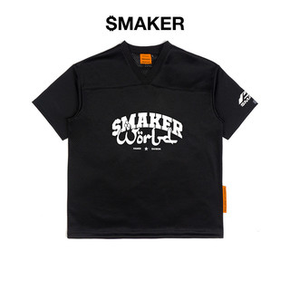 Áo thun lưới thể thao màu đen - smaker world arabic typeface tee in black