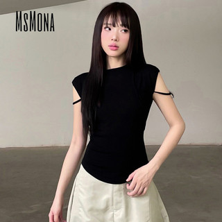 MsMona Áo Thun Nữ Màu Trơn Cổ Tròn Tay Ngắn Thời Trang Hàng Ngày Ngoài Trời Thường Ngày Slim Fit Dạo Phố Tất Cả Trận Đấu