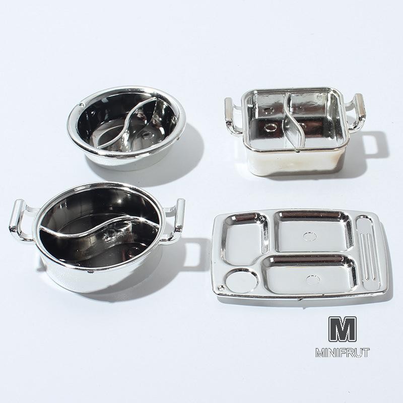 Minifrut] 1 / 12 Nhà Búp Bê Mô Phỏng Nồi Canh Nhà Búp Bê Mini Lẩu Bộ Đồ Ăn Búp Bê Nhà Bếp Phụ Kiện N