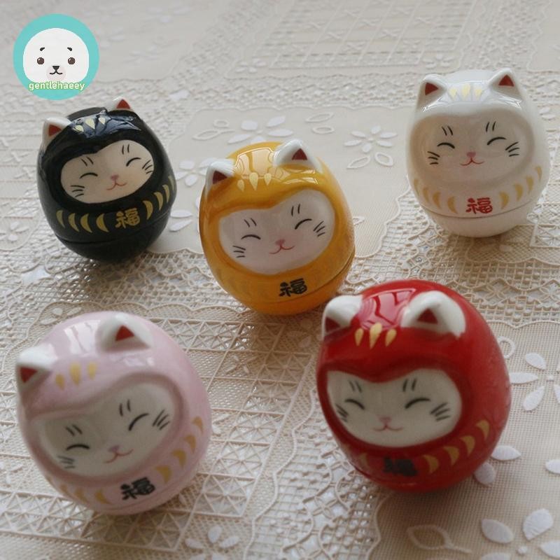 Gent Gốm Daruma Tượng Daruma Daruma Tumbler Thủ Công Phong Cách Nhật Bản May Mắn May Mắn Trang Trí P