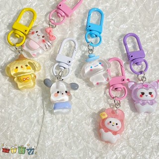 Sanrio Anime Hello Kitty Trong Suốt Mịn Nhấp Nháy Móc Khóa Hoạt Hình Quế Chó Kuromi Giai Điệu Túi Mặt Dây Chuyền Phụ Kiện Chìa Khóa Dễ Thương