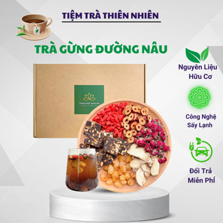  Trà Gừng Đường Nâu Thảo Mộc giảm đau bụng kinh,ấm tử cung bổ máu giữ ấm cơ thể   Hộp 30 Gói   