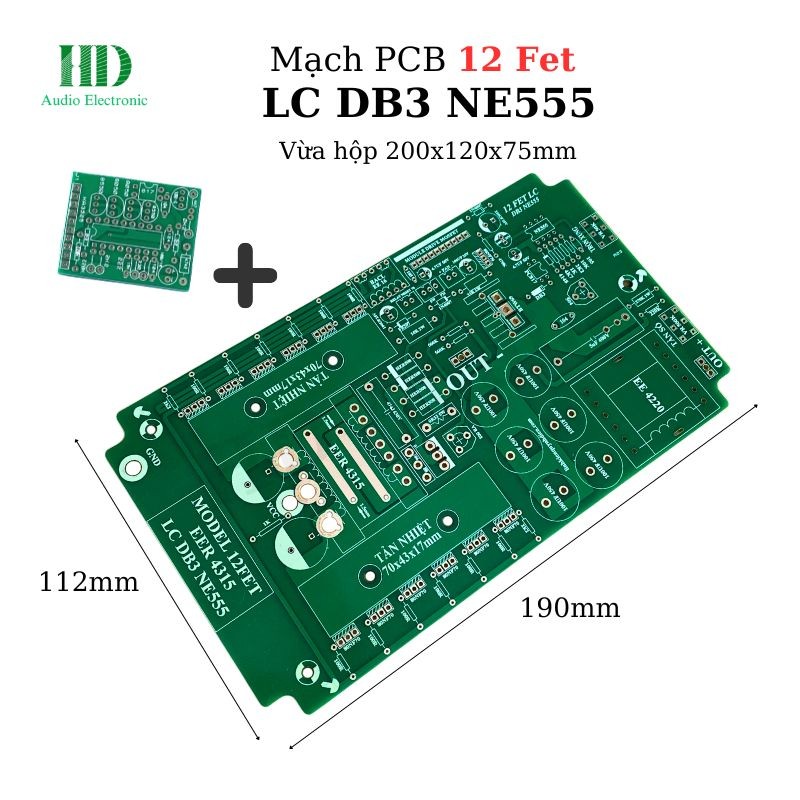 PCB bo mạch kích điện 12 fet LC DB3 NE555 + Dao động KA3525 Phíp FR4 Biến áp máy hàn E43 - LinhKien 