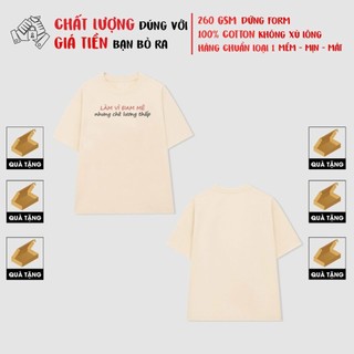 Áo thun local brand chính hãng in chữ "làm vì đam mê" áo phông unisex đáng yêu áo thun nữ hhu037