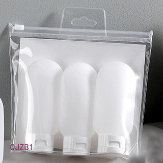Qingjias 3Pack 60ml Bộ có thể bơm lại chống rò rỉ có nhãn và túi đựng trong suốt cho dầu gội, xà phòng và đồ dùng vệ sinh dạng lỏng