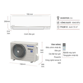 Cs/cu-yz9akh-8 điều hòa panasonic inverter 9000 2 chiều cs/cu-yz9akh-8 tiêu chuẩn