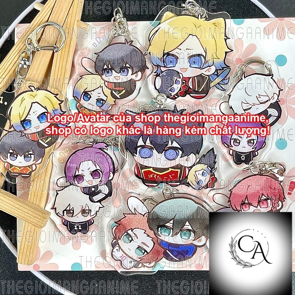 Móc khóa BLUE LOCK ver ÔM ĐẦU Mica trong acrylic chibi anime nagi reo kaiser isagi