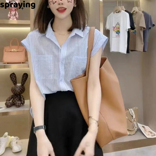 spraying áo sơ mi nữ áo kiểu hàn quốc độc đáo ins Xinh  may đo WCS2440HL1 19Z240511