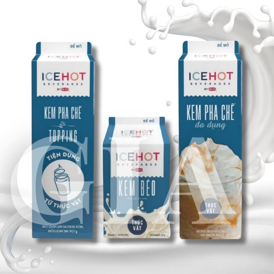Kem béo rich, kem béo thực vật ICEHOT Rich's hộp giấy 454g