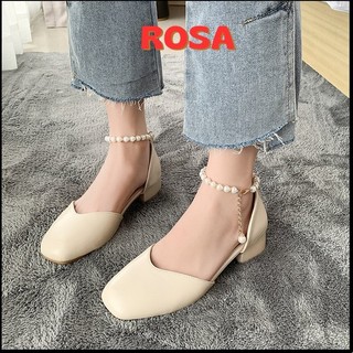 giày sandal sục bít gót quai ngọc siêu xinh cao 3 cm ( có video tự quay) Rosa factory CG-0646