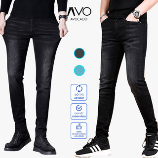 Quần Jean Skinny Nam Wash thời trang Siêu Co Giãn Màu Xám đen Avocado, Quần Bò Jeans Cao Cấp Nam Bigsize B30 đẹp