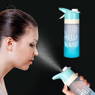 HCHC Bình xịt nước, Cốc nước phun sương màu Gradient 650ml, Bình nước thể thao dung tích lớn chống rơi bằng nhựa bền
