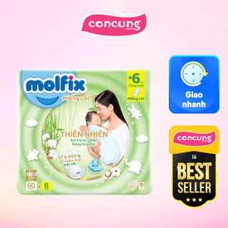 Miếng lót Molfix Thiên Nhiên Newborn 2 4-7kg 60 miếng