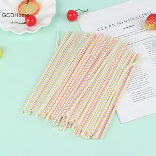Gcdhome 100 chiếc ống hút uống nhựa dùng một lần nhiều màu sọc uốn cong ống hút hot