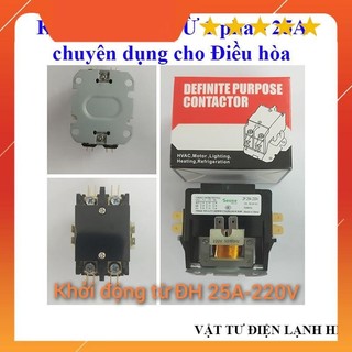 Khởi Động Từ 1 pha 220V 25A Contactor 1 phase 200-240VAC máy lạnh điều hoà hàng Bền