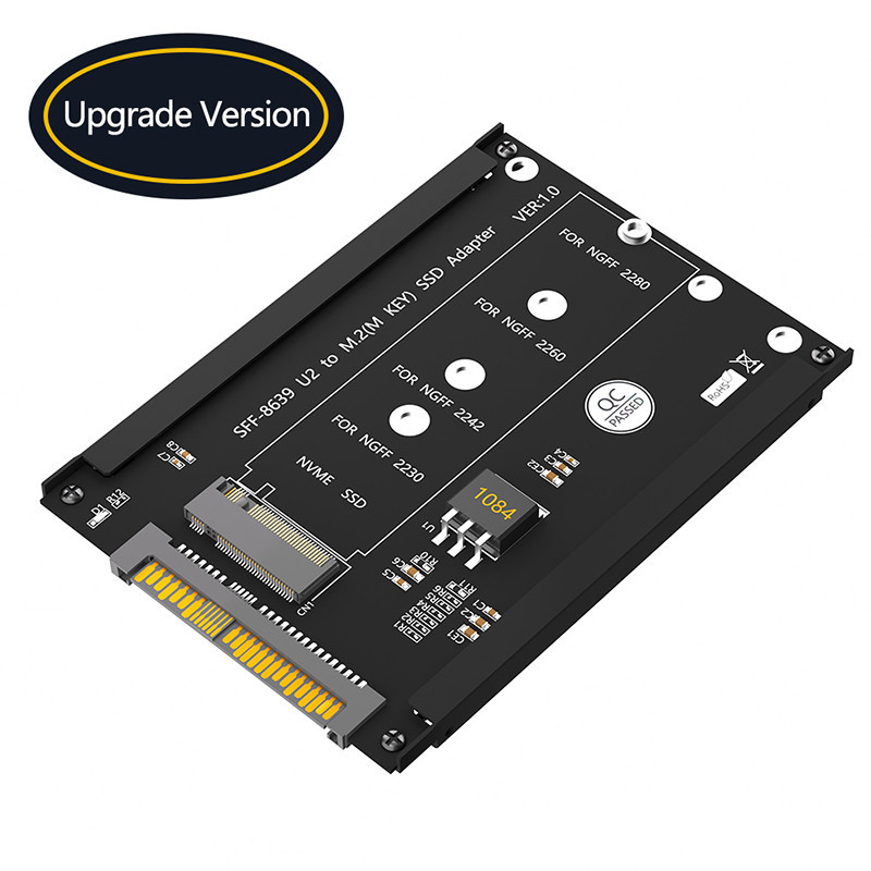 M.2 NVME M Key to SFF-8639 U.2 Adapter Card Riser có khung Bộ chuyển đổi M2 sang U2 Hỗ trợ 2230 2242