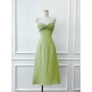  Đầm 2 dây xoắn ngực chất xốp nhún siêu xinh