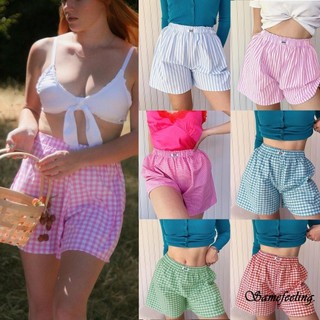 Sf-nữ Pyjama Quần Short Sọc / Kẻ Sọc Eo Co Giãn Thoải Mái Quần Short Ngủ Mùa Hè Thường Ngày Pyjama Đáy