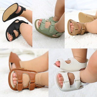 Giày tập đi cho bé sandal màu da bò đế cao su mềm chống trượt bám dính cho bé tập đi