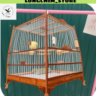 Khung lồng chim chào mào Birdcages, Lồng tre già nan cáp quang cửa lá đề bền đẹp LĐCQ