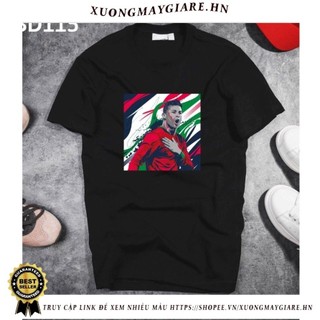 Áo Thun Hình Cristiano Ronaldo CR7 ,Vải Mềm Mịn, Co Giản Thấm Hút, Áo Trắng Đen Tay Ngắn,Nam Nữ Đều Mang Được Mã BD115