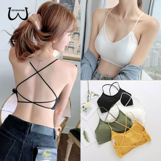 Zxyouping Áo ngực nâng ngực quây gợi cảm dành cho nữ - Áo ngực thể thao Áo ngực không dây-Áo lót lưng dệt kim - Áo ngực qua dây đeo chéo - Crop Top-Yoga Đồ lót thoải mái