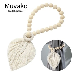 Dây buộc rèm, Dây buộc rèm hạt gỗ bằng sợi bông, Dây buộc rèm trắng tua rua đa năng Dây bông tại nhà