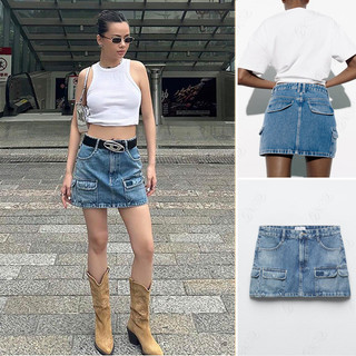  Váy ngắn Denim giữa eo mới Váy ngắn nắp4365044