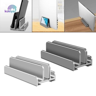 Kokiya Giá đỡ máy tính xách tay dọc, Giá đỡ 3 khe cắm có thể điều chỉnh ổn định, Đế máy tính xách tay cho máy tính xách tay Điện thoại Máy tính xách tay Người tổ chức lưu trữ