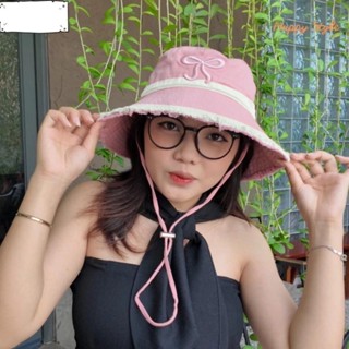 ￼Mũ Bucket Tua Rua Thêu Nơ Nón Tai Bèo Vành Rộng Chống Nắng Kèm Dây Nam Nữ nhiều màu