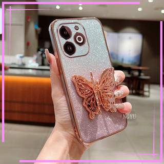 Ốp Điện Thoại Cho Imfinix Smart 5 6 6Plus 7 8 10 10C 20 Spark GO 2024 / 2023 / 2022 Zero 30 TECNO S23 P40 A70 Chân Bướm Sang Trọng Mềm Chống Sốc Ốp Lưng