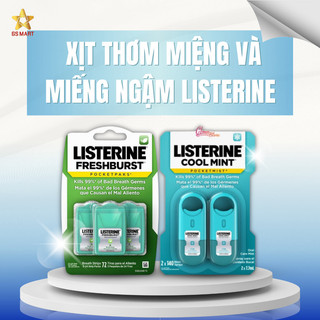 Xịt thơm miệng diệt khuẩn Listerine / Miếng ngậm Listerine Pocketmist - Hàng USA