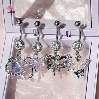 Hwetr Nhiều Màu Sắc Thời Trang Zircon Bướm Trái Tim Thép Không Gỉ Bụng Nút Nhẫn Dành Cho Nữ Rốn Nhẫn Gợi Cảm Cơ Thể Trang Sức Quà Tặng Mới