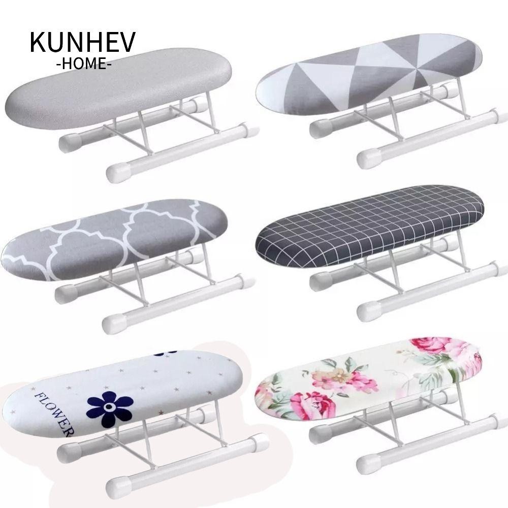 KUNHEV Bảng ủi Mini, Giá để bàn ủi chịu nhiệt có thể gập lại, Đồ dùng gia đình Kim loại Quần áo gia dụng Vỏ ủi